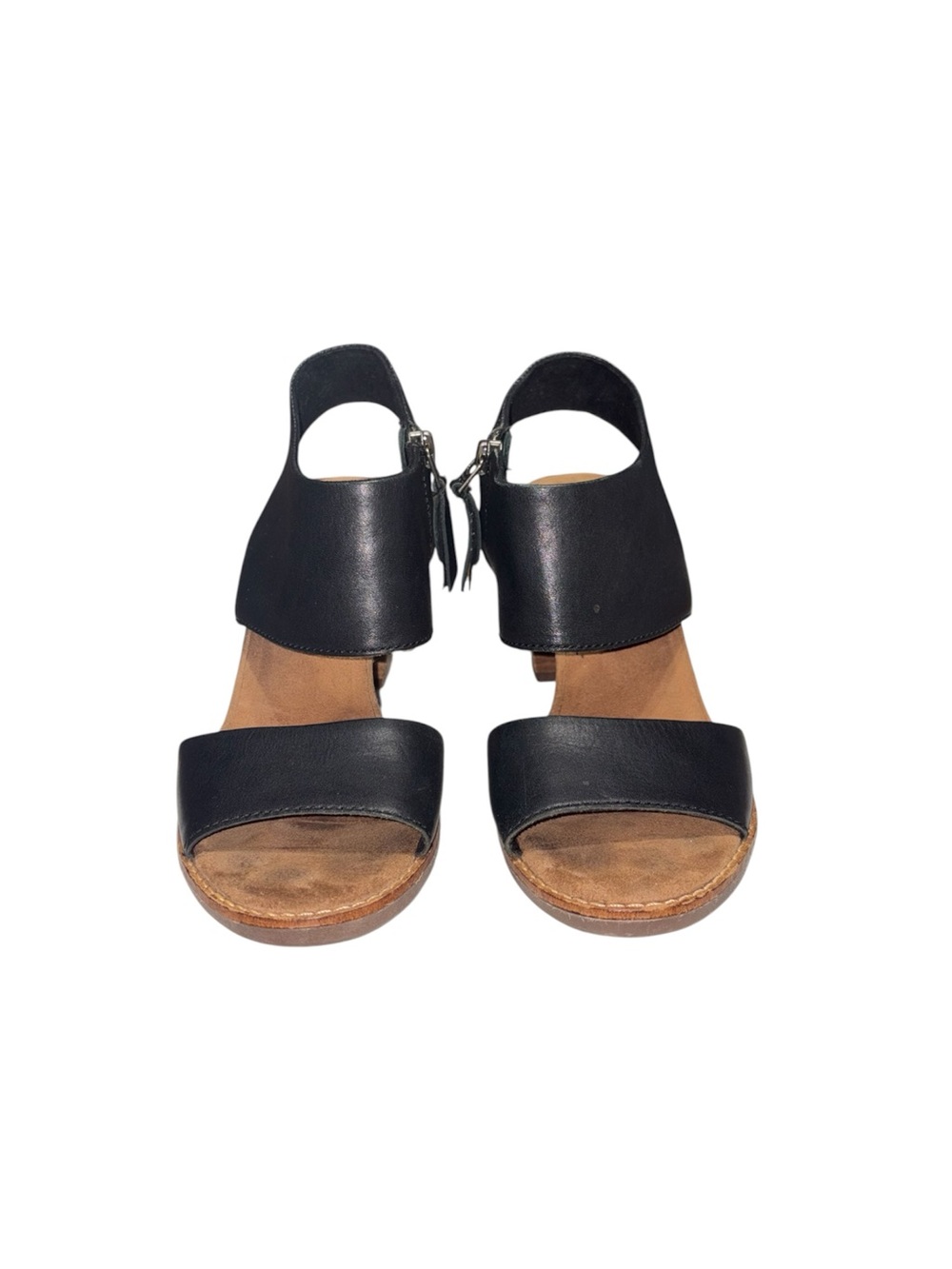 Toms Majorca Leather Heeled Cutout Sandals In Black Boho Indie Women’s Size 5.5 - Picture 3 of 11